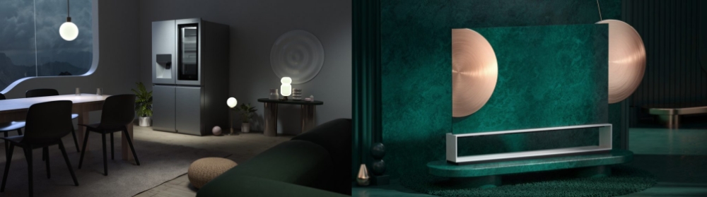 'LG 시그니처' 아트 시리즈 중 안드레아스 바너스테의 작품(왼쪽)과 산티 쏘라이데스의 작품(오른쪽) /사진=LG전자