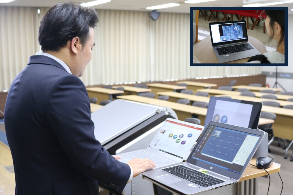 26일, 캠코 인재개발원의 언택트 공무원직무전문교육 중 첫 과정인 ‘국유재산 실태조사 집중과정’에서 강사와 수강자가 실시간 양방향으로 소통하고 있다. /사진=캠코
