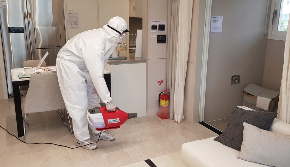 주안파크자이 더 플래티넘 견본주택 소독 사진