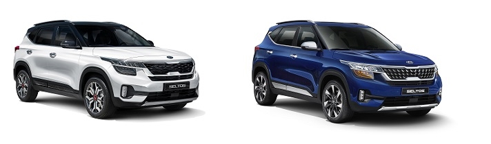 기아차 소형SUV 셀토스 기본모델(왼쪽)과 그래비티.