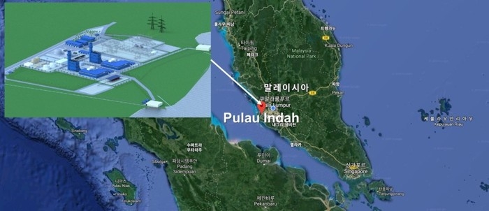 한국전력이 용량 1200MW의 가스복합 발전소를 건설·운영하는 말레이시아 풀라우인다 섬 위치/사진=한국전력 
