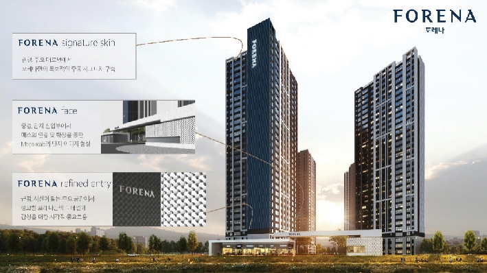 ▲ 포레나 익스테리어 디자인 컨셉 조감도. 사진 = 한화건설