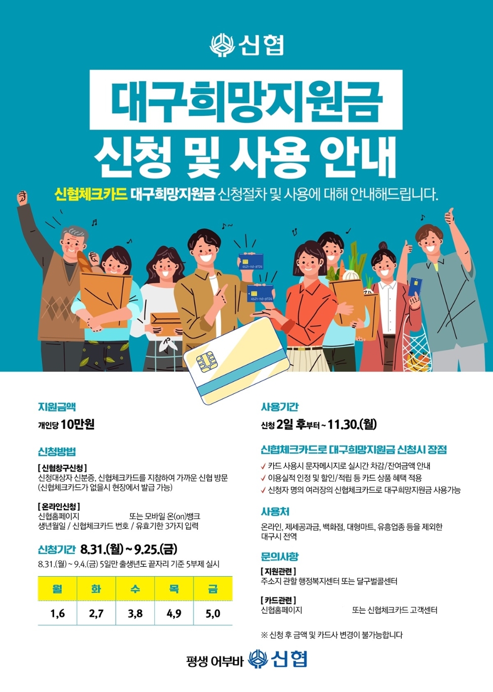 신협체크카드 대구희망지원금 신청절차·사용 안내 포스터./사진=신협중앙회