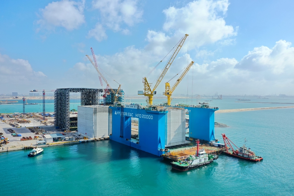 ▲싱가포르 투아스 핑거3 매립공사 전경. / 사진제공 = 현대건설