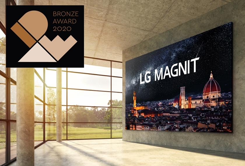 LG전자의 케이블리스 콘셉트 LED 사이니지가 세계적 권위의 디자인상인 ‘IDEA 2020’에서 브론즈상을 수상했다. 이 디자인을 적용한 ‘LG 매그니트(시리즈명: LSAB)’ /사진=LG전자