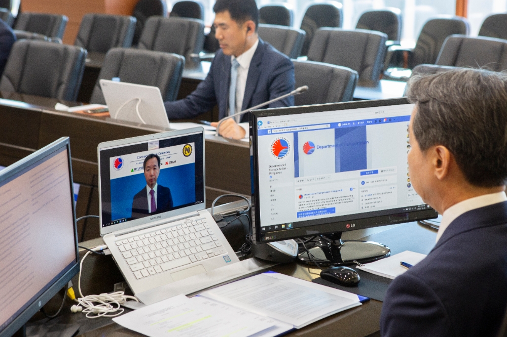 박동욱 현대건설 사장이 온라인 화상 서명식에서 감사의 말을 전하고 있다. / 사진=현대건설