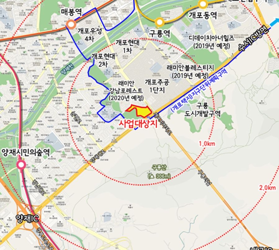 개포우성6차아파트 재건축 정비계획 사업지 위치도 / 자료=서울시