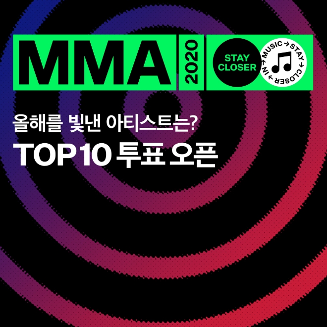 카카오가 운영하는 뮤직플랫폼 멜론은 MMA 2020(멜론뮤직어워드 2020)이 TOP10 선정을 위한 투표를 시작한다. 사진=카카오.