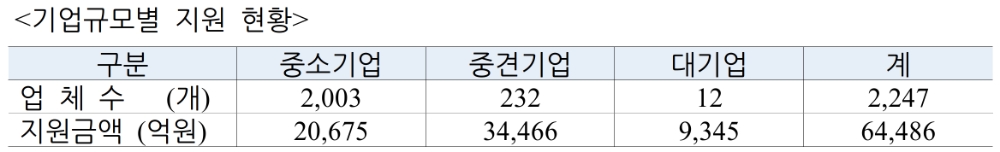 기업규모별 P-CBO보증 지원 현황. /자료=신용보증기금