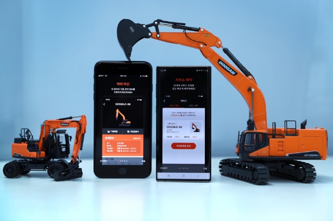 두산인프라코어는 건설장비 운영관리 스마트폰 어플리케이션(앱)인 ‘MY DI’를 출시했다./사진=두산인프라코어.