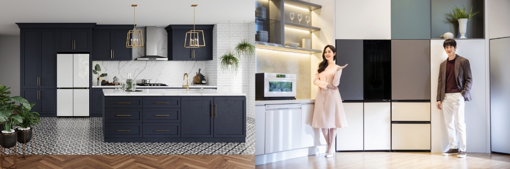 (왼쪽부터) 삼성전자의 비스포크 냉장고와 LG전자의 오브제 컬렉션 냉장고. 사진=각 사