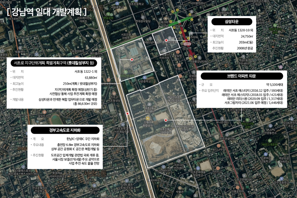 강남역 일대 개발계획 / 자료=더피알