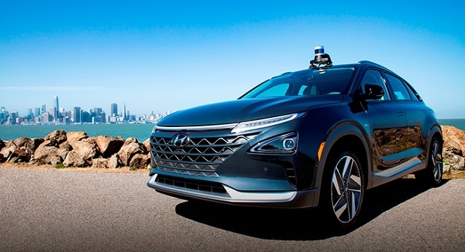 넥쏘 자율주행차. 출처=현대차.