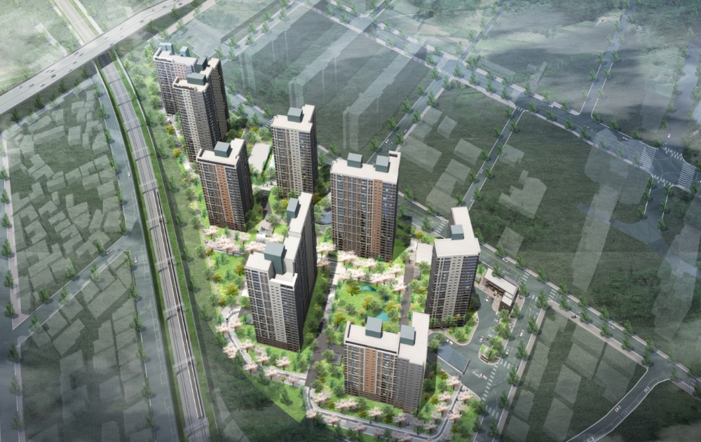 ㈜한국토지신탁이 사업대행자 역할을 맡은 대전 문화2구역 공동주택 조감도. / 사진제공 =(주)한국토지신탁