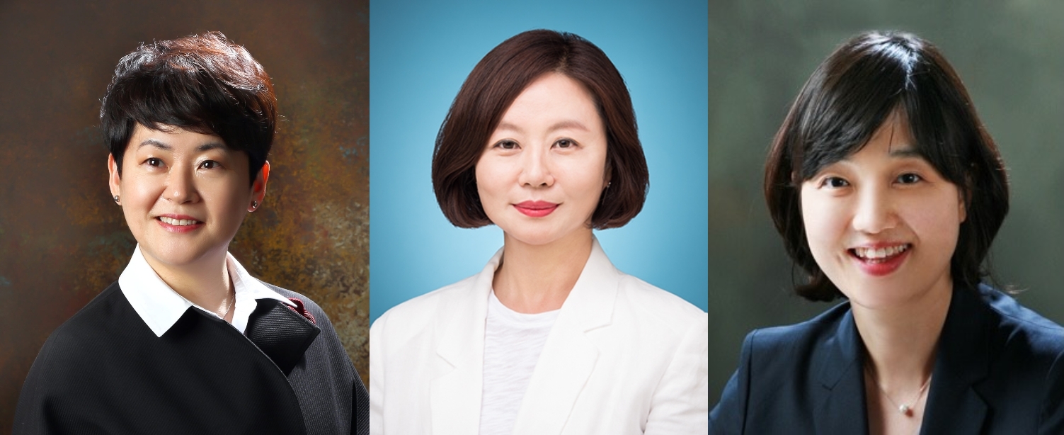 서수경 숙명여대 환경디자인과 교수와 최세정 고려대 미디어학부 교수, 강수진 고려대 법학전문대학원 교수. 사진=LG