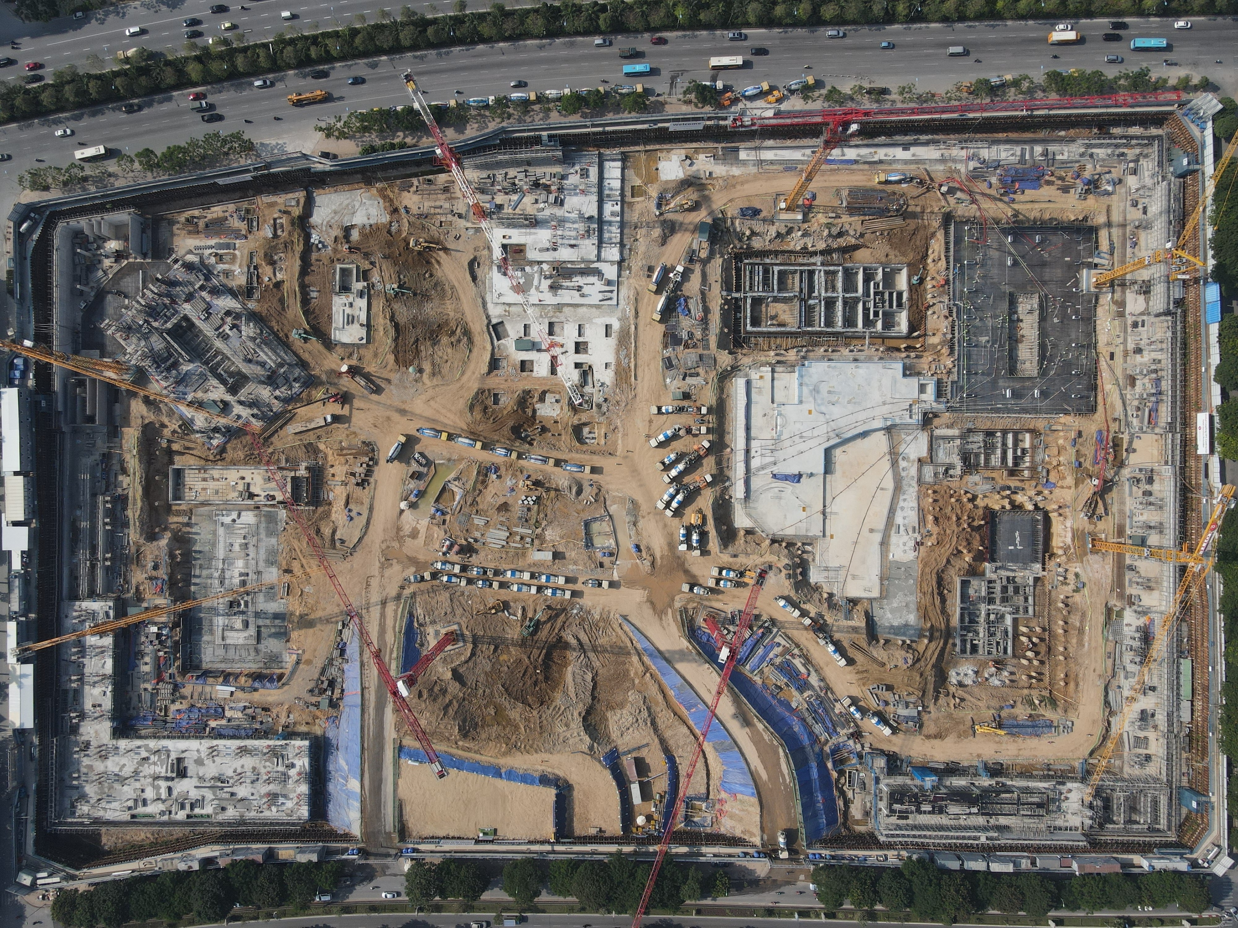 롯데몰 하노이 현장 기초공사 콘크리트 타설 전경. / 사진제공 = 롯데건설