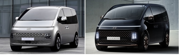 스타리아 일반모델(왼쪽)과 고급모델.