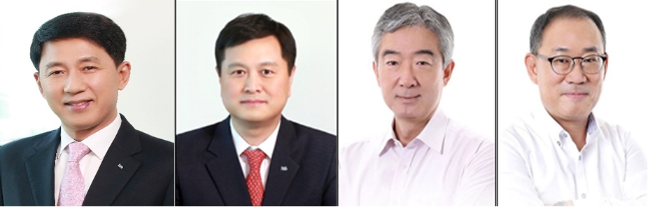 (왼쪽부터) KTB투자증권 최석종 부회장, KTB투자증권 이창근 대표이사 사장, KTB네트워크 신진호 대표이사 부회장, KTB네트워크 김창규 대표이사 사장 / 사진제공= KTB금융그룹