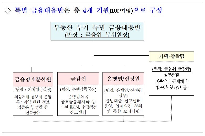 “부동산 투기 관용없다”…금융위, 100여명 특별대응반 가동