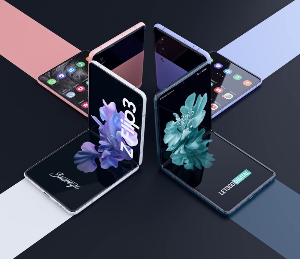 삼성 갤럭시Z플립3 렌더링 이미지. 사진=레츠고디지털