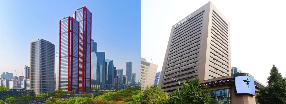 NH투자증권 사옥(왼쪽)과 하나금융그룹 사옥./사진=각사