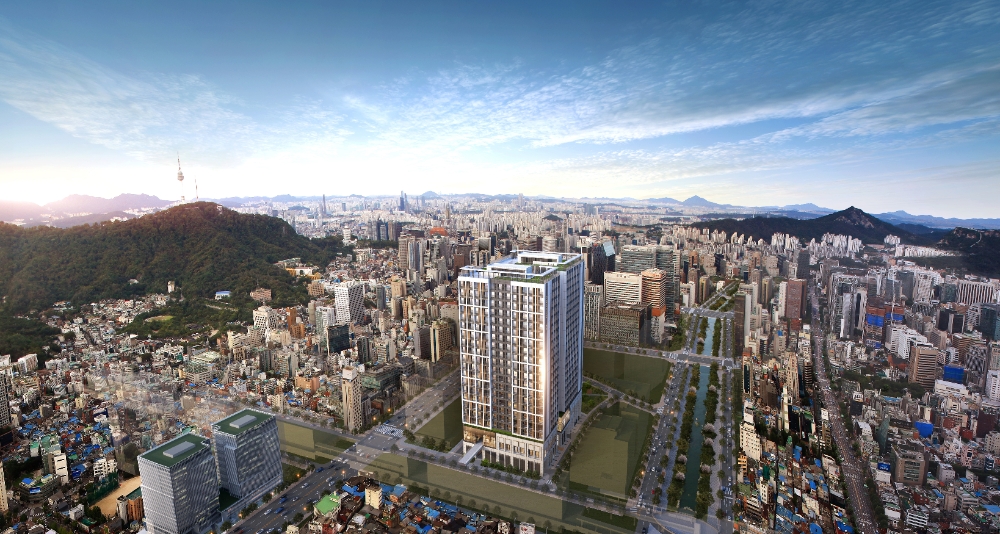 ‘세운 푸르지오 그래비티’ 항공 조감도. / 사진=대우건설