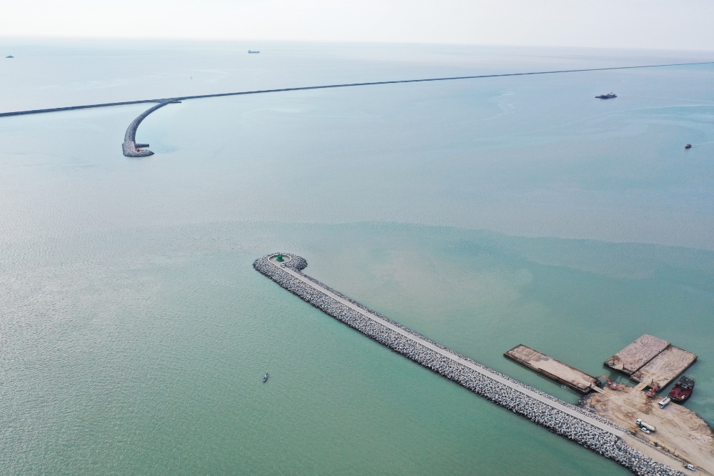 이라크 알 포(Al Faw) 방파제 전경. /사진제공=대우건설