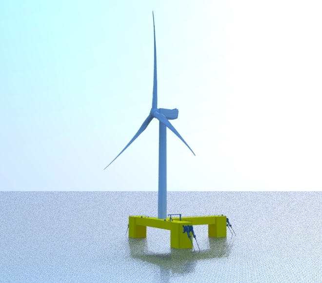 삼성중공업이 해상 풍력 부유체(Floater) 독자 모델을 개발하고 국내외 해상 풍력 발전설비 시장 공략에 나섰다. 사진=삼성중공업.