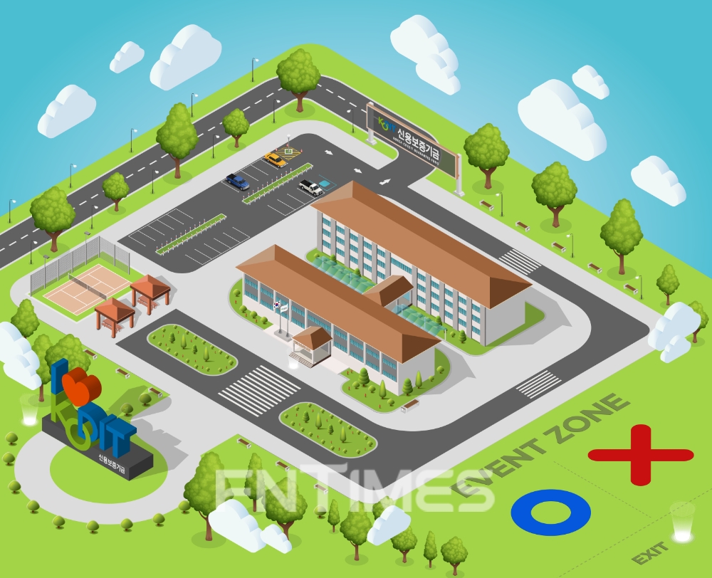 신용보증기금 연수원 전경을 그대로 옮겨 놓은 메타버스 교육 공간./사진=신용보증기금