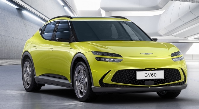 제네시스, 역동성 강조한 GV60 디자인 공개…첫 전용전기차