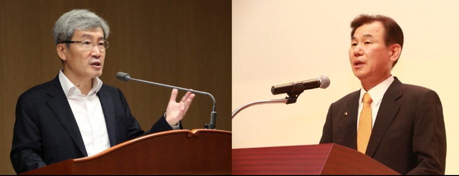 ▲고승범 금융위원장(왼쪽)과 정은보 금융감독원장