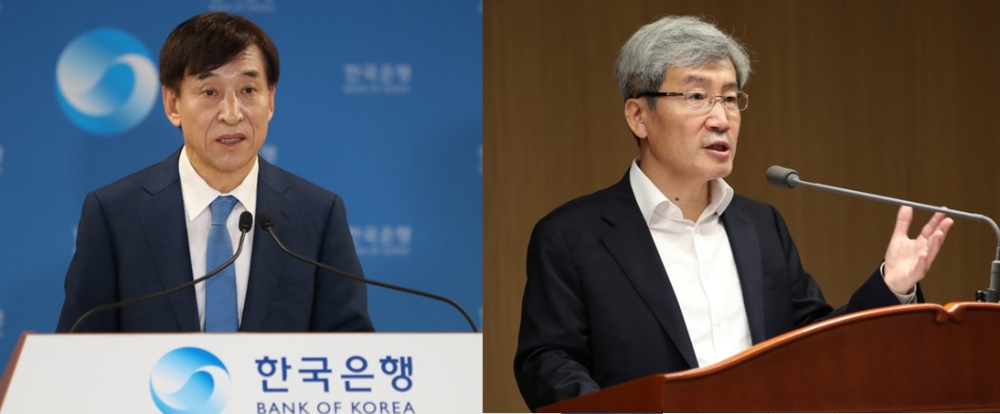 (왼쪽부터) 이주열 한국은행 총재, 고승범 금융위원장 / 사진제공 출처= 한국은행