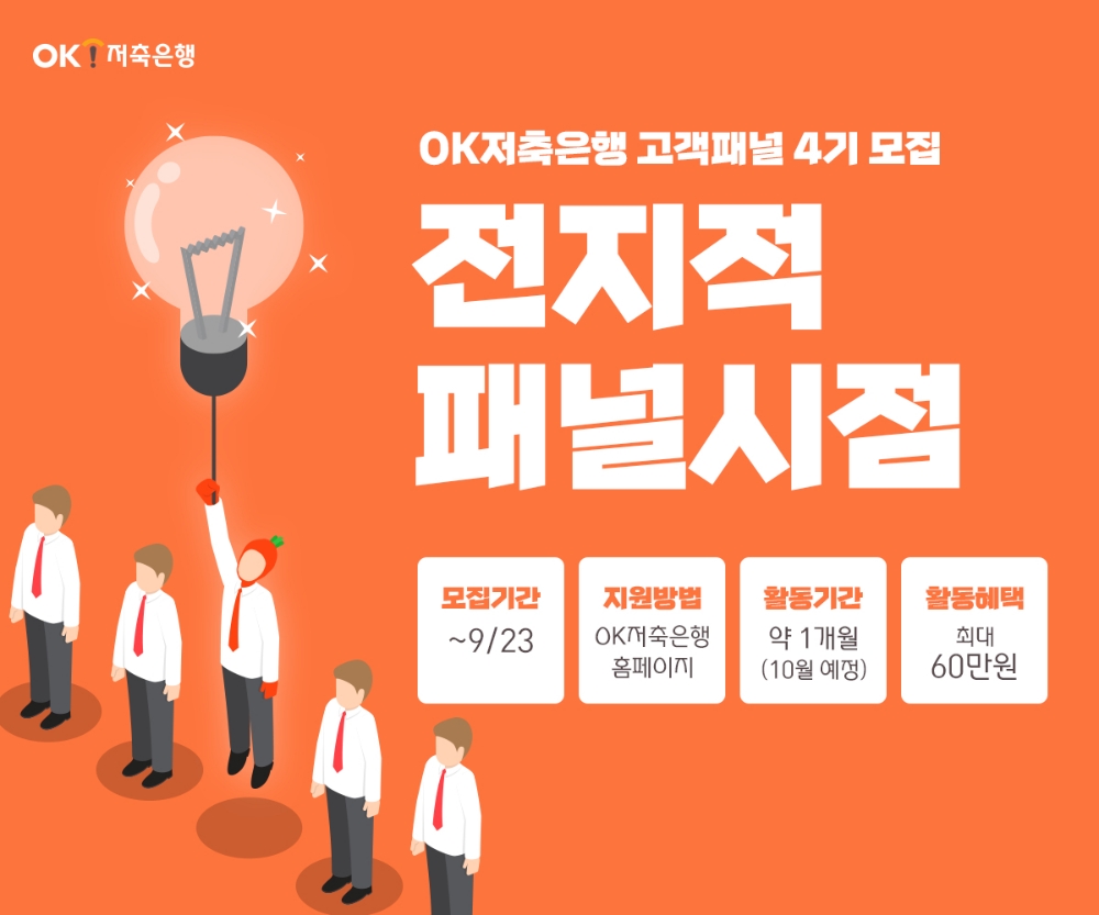 OK저축은행이 금융소비자 보호 강화와 고객 소통을 위한 ‘고객패널 4기’를 모집한다고 10일 밝혔다. /사진=OK저축은행