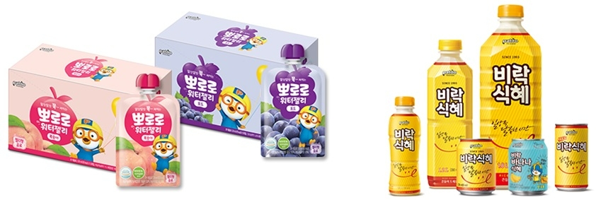 (왼쪽부터)팔도 뽀로로 워터젤리, 비락식혜/사진제공=팔도 홈페이지