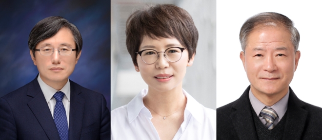 왼쪽부터 이희길, 원숙연, 한상국 사외이사.