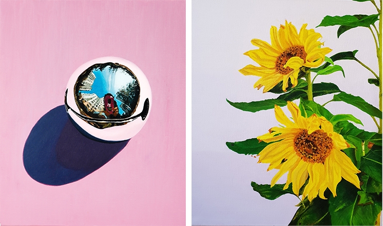 좌)woollim, 53.0×40.9cm, Oil on Canvas, 2021 (2)두)설레임3, 45.5×52.5cm, Oil on Canvas, 2015