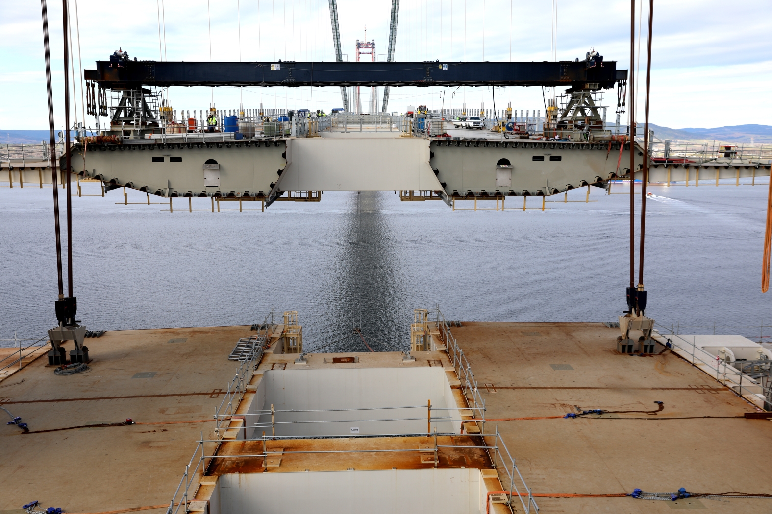 DL이앤씨와 SK에코플랜트가 시공한 차나칼레대교 마지막 상판 모습. / 사진제공=DL이앤씨