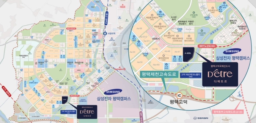 ▲고덕 대방 디에트르 평택고덕 위치도 및 단위 위치도