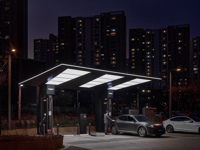 제네시스, 전기차 무선충전소 시범 운영