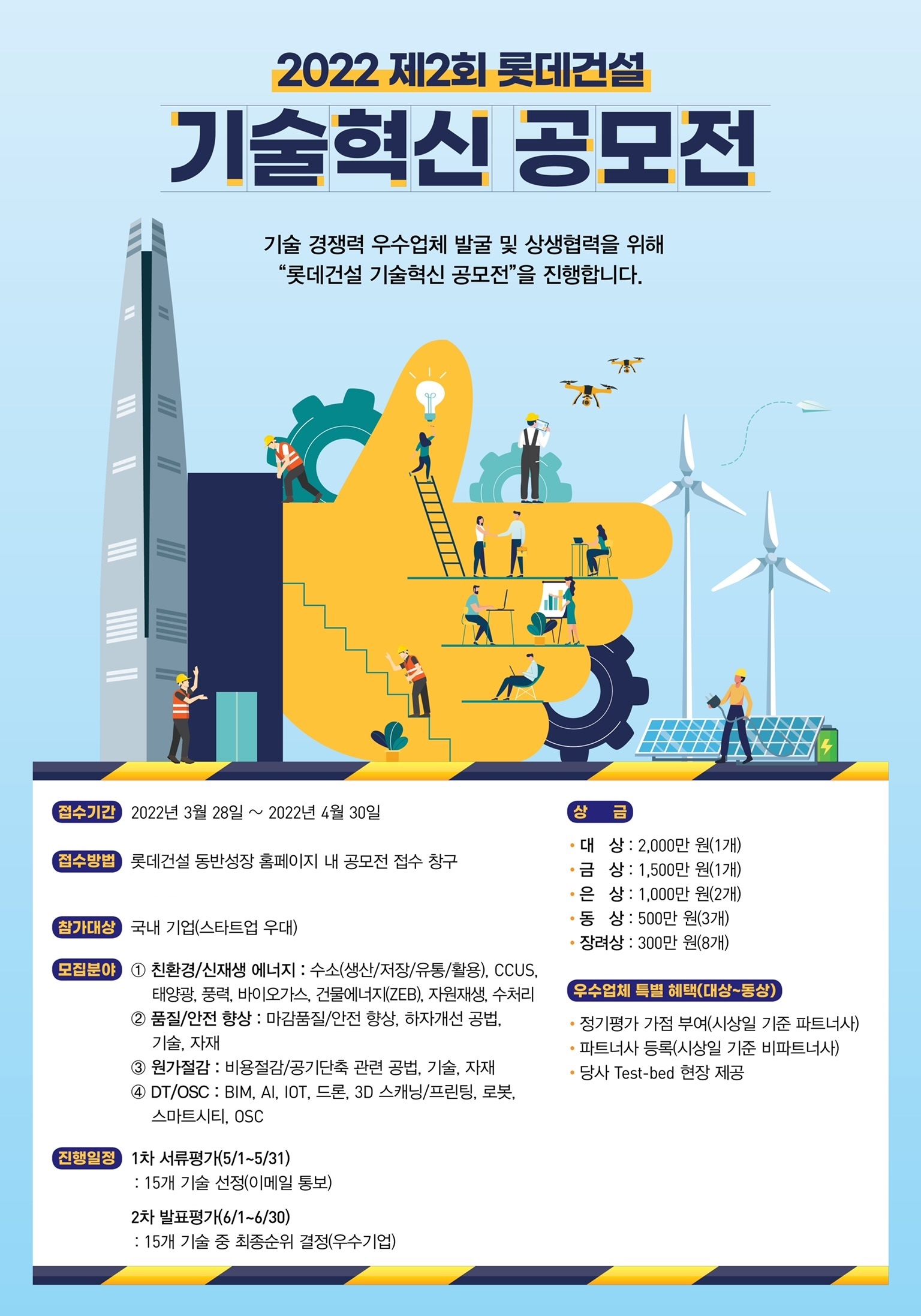 ‘제2회 롯데건설 기술혁신 공모전’ 포스터. / 사진제공=롯데건설