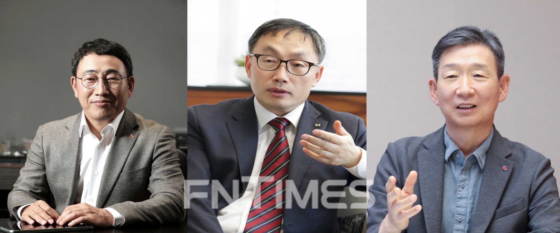 (왼쪽부터) 유영상 SK텔레콤 대표, 구현모 KT 대표, 황현식 LG유플러스 대표. 사진=각 사.