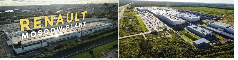 르노 러시아공장(왼쪽)과 현대차 러시아공장.