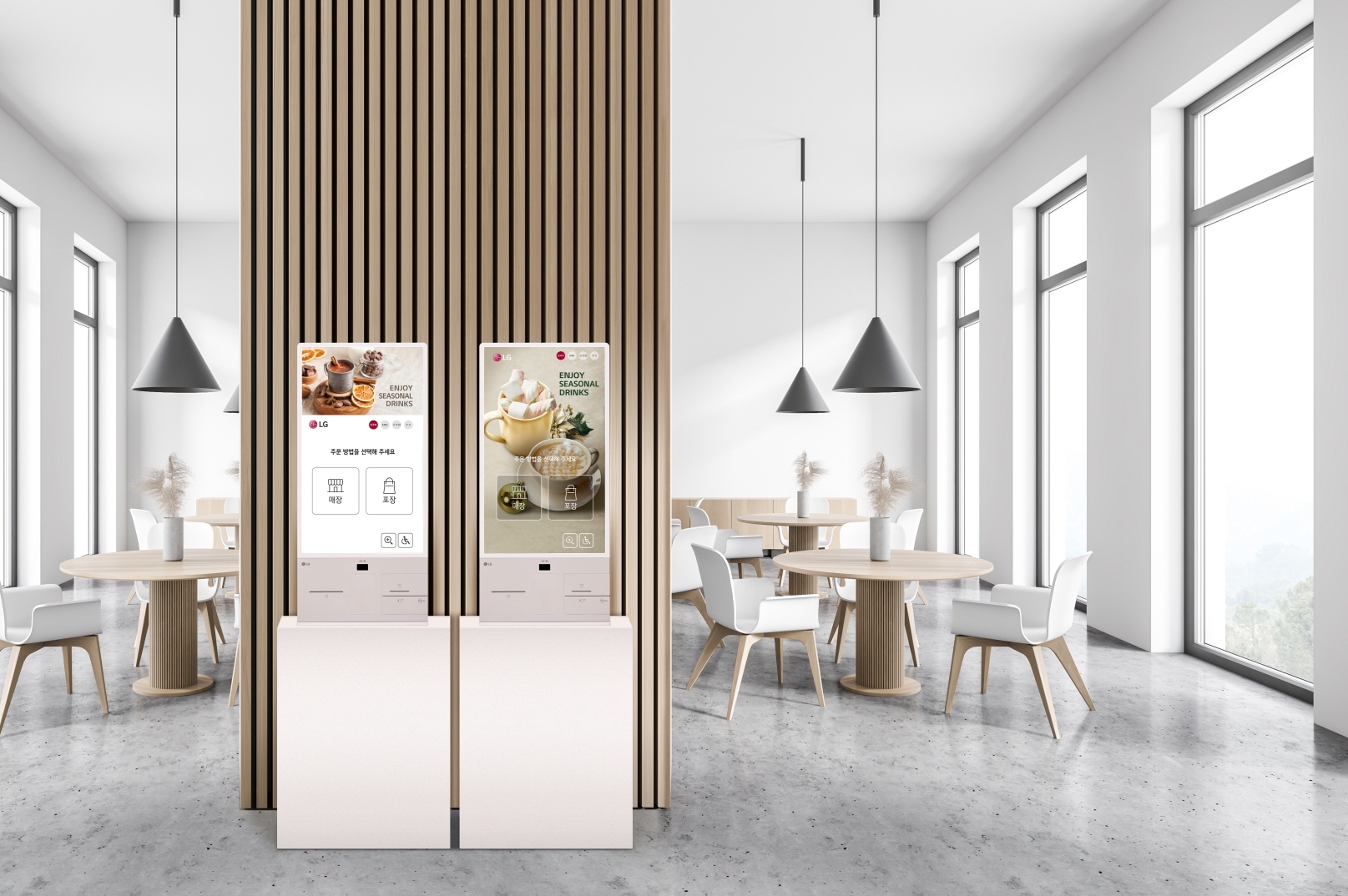 LG전자가 식음료 매장 등에 설치해 사용하는 셀프 주문 키오스크를 출시한다. 사진=LG전자