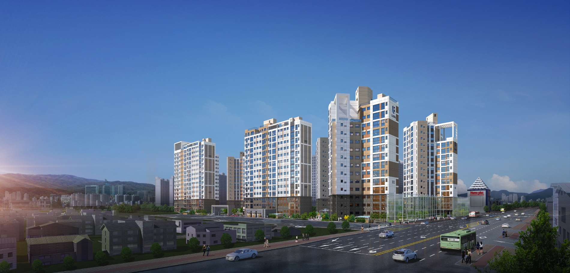 초혁신도시 유보라 마크브릿지 단지투시도