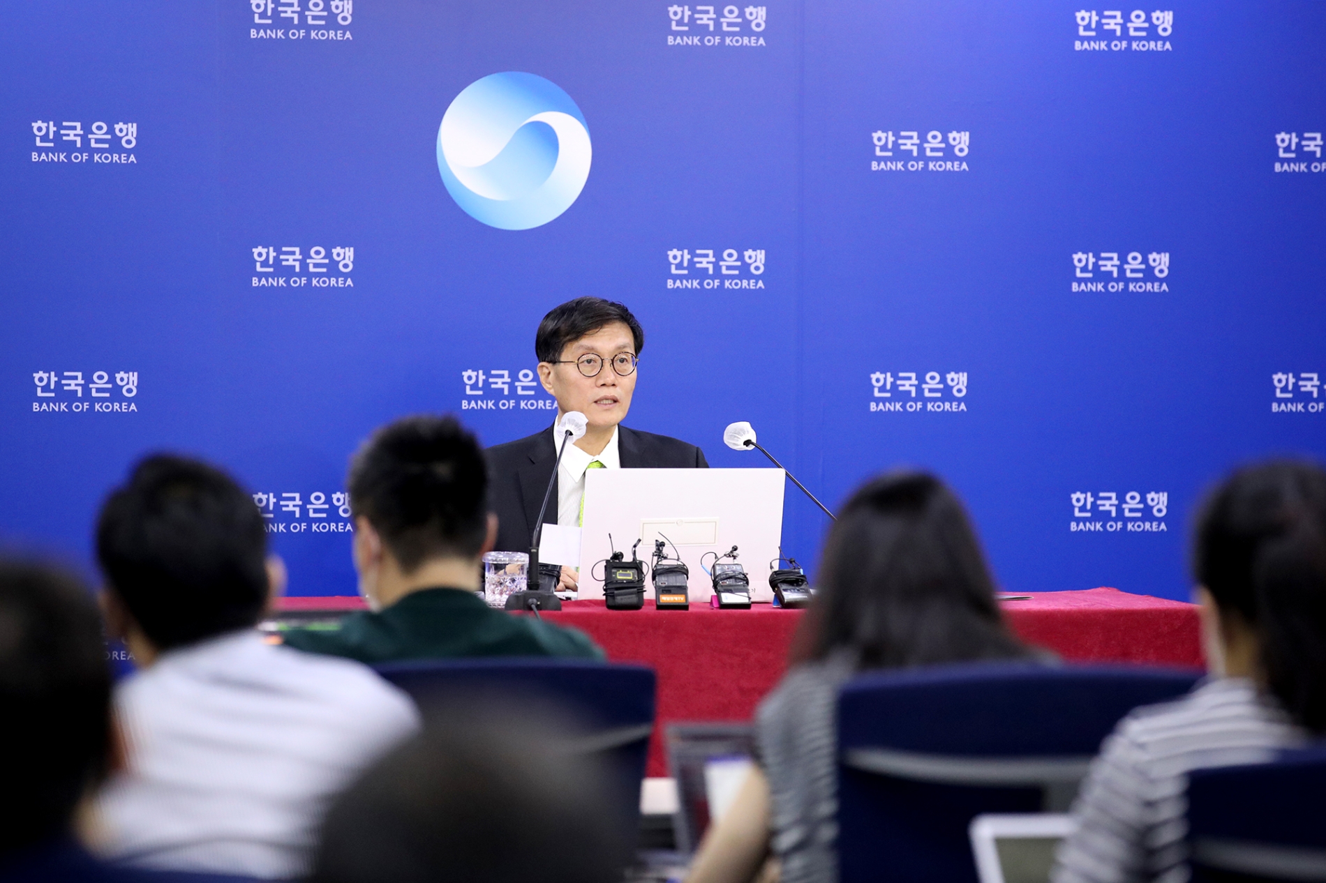 이창용 한국은행 총재가 26일 오전 서울 중구 한국은행에서 열린 통화정책방향 기자간담회에서 발언하고 있다. / 사진제공= 한국은행(2022.05.26)