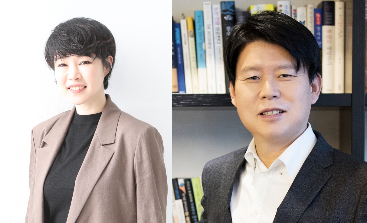 김연수 한글과컴퓨터 대표이사(왼쪽)와 손영식 신세계 대표(오른쪽). 사진=한국금융 DB.