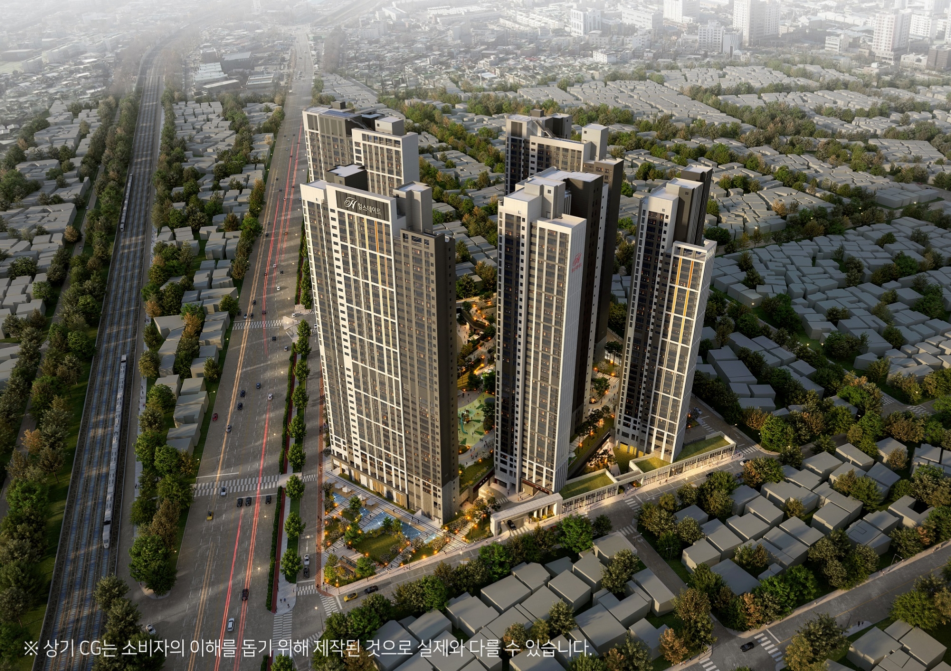 '힐스테이트 서대구역 센트럴' 조감도. /사진제공=현대건설