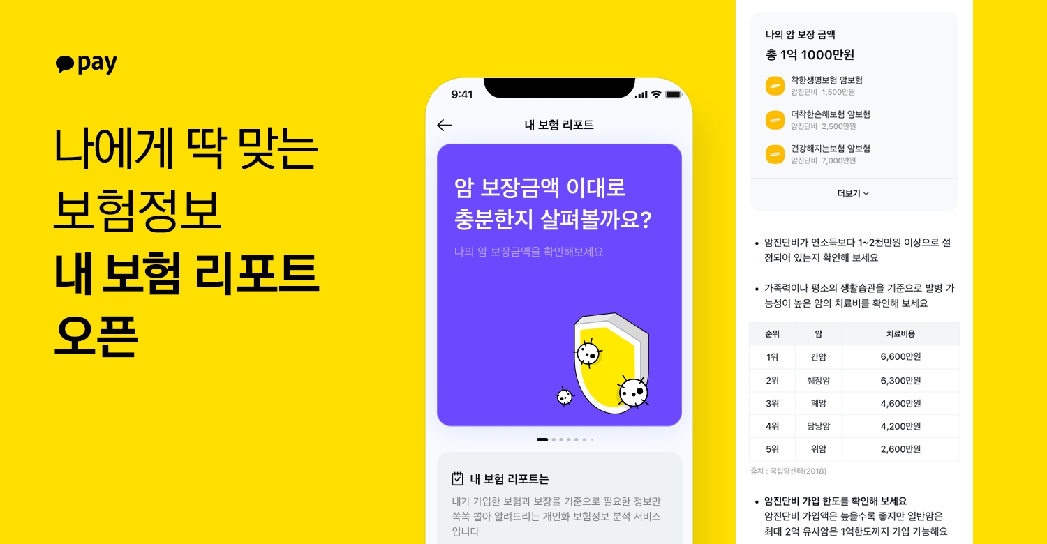 카카오페이가 ‘내 보험 리포트’ 서비스를 출시했다. /사진제공=카카오페이