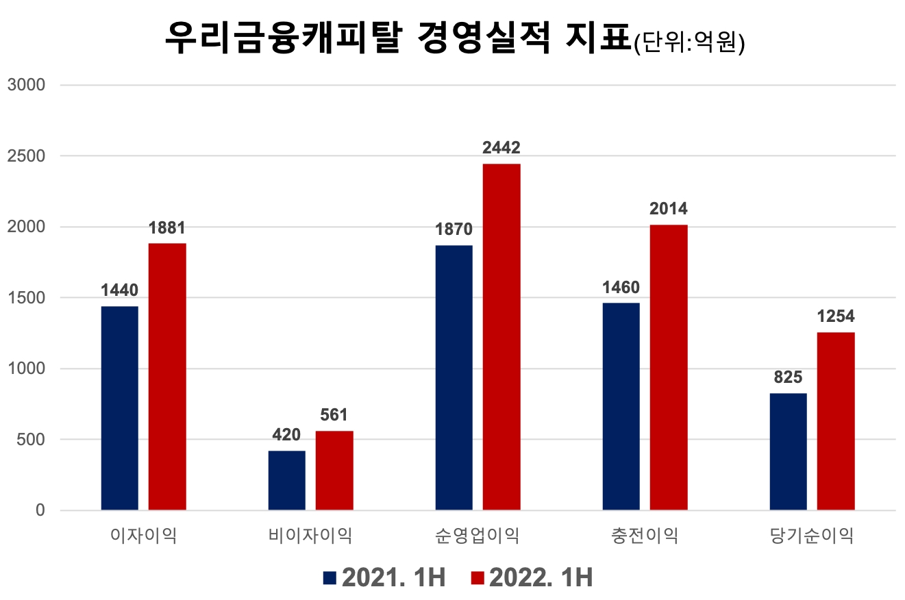 우리금융캐피탈의 주요 경영실적 지표. /자료제공=우리금융캐피탈