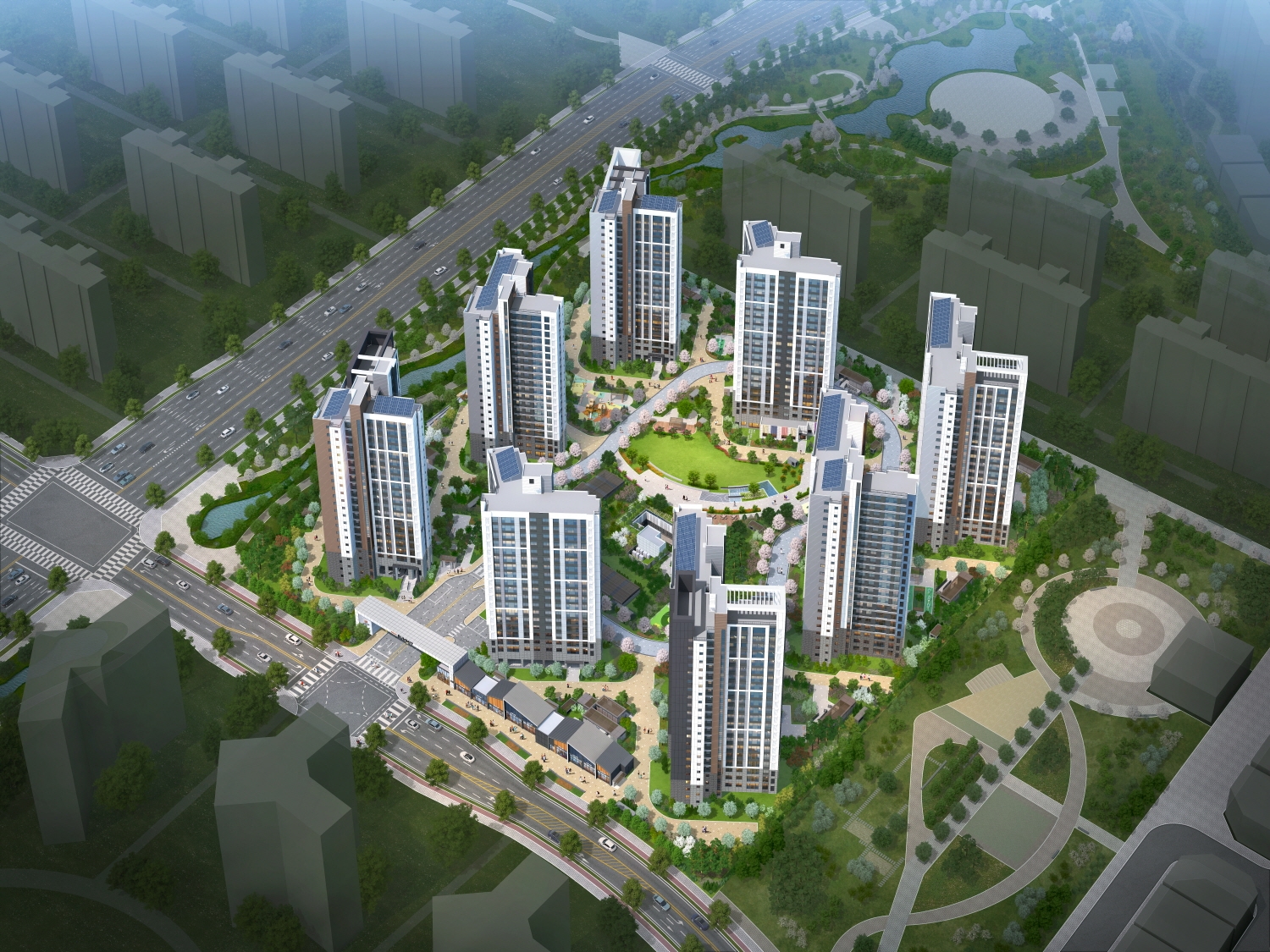 ‘호반써밋 스카이센트럴 2차 조감도. /사진제공=호반건설